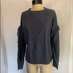 NWT Belle by Belldini Sweater Sz M Womans Blue Crew Neck Long Sleeve Pullover